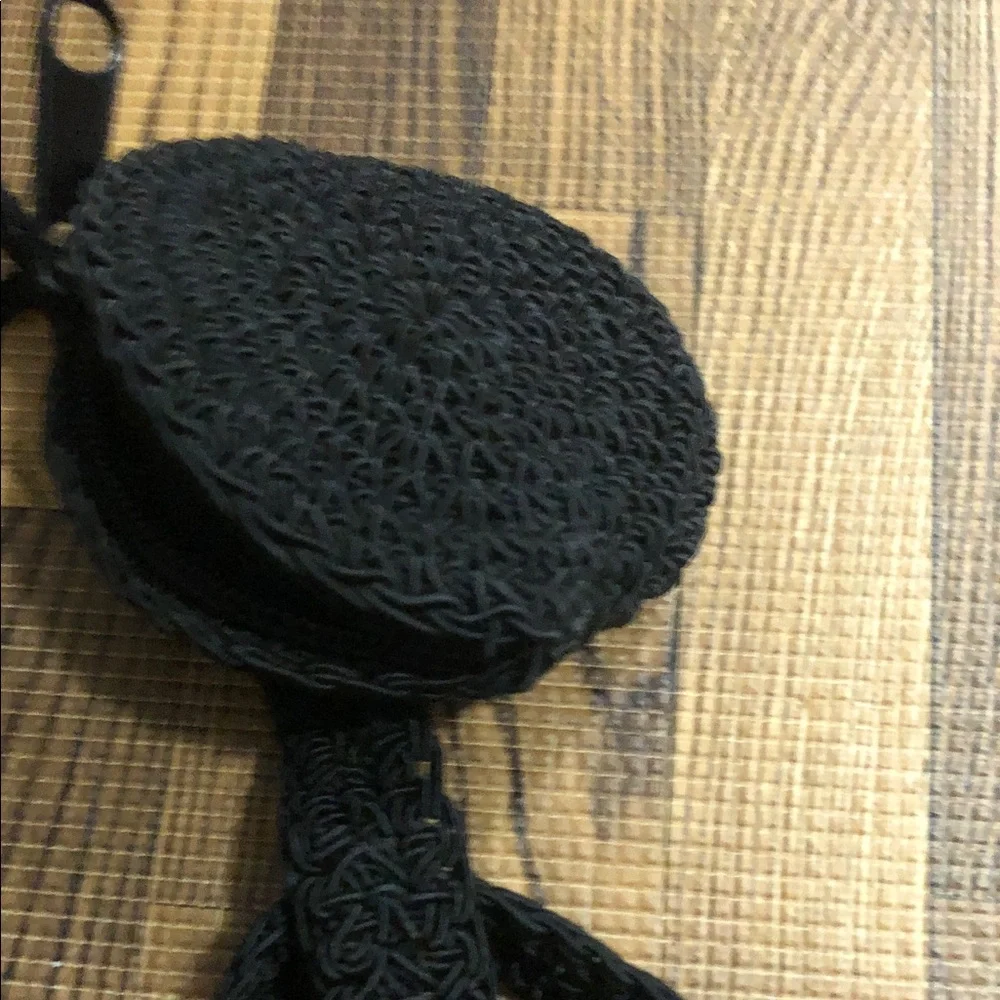 The Limited Handmade  Black Crochet Crossbody Bag -